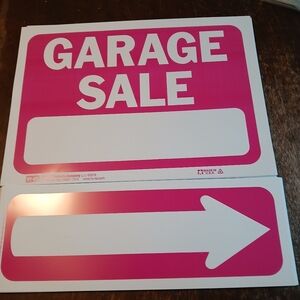 Yard Sale Signs With Arrows Pink